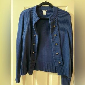 Venus women’s medium, Tab Button Detail Cardigan- navy